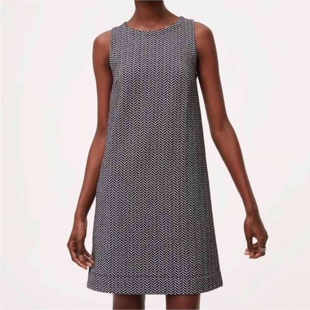 LOFT Black and White Mini Dress